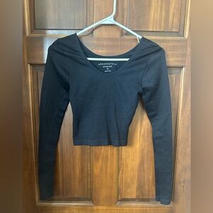 Aeropostale Black V-Neck Long Sleeve Top
